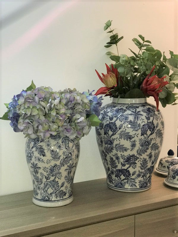 Chinoiserie Tall Ginger Jar 59cm Blue & White Porcelain Decorative Jar