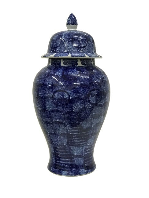 Blue Abstract Ginger Jar Tall 50cm Porcelain Decorative Home Accent