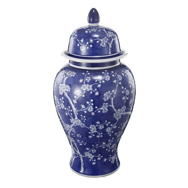 Cherry Blossom Ginger Jar 46cm Blue & White Ceramic Decorative Jar