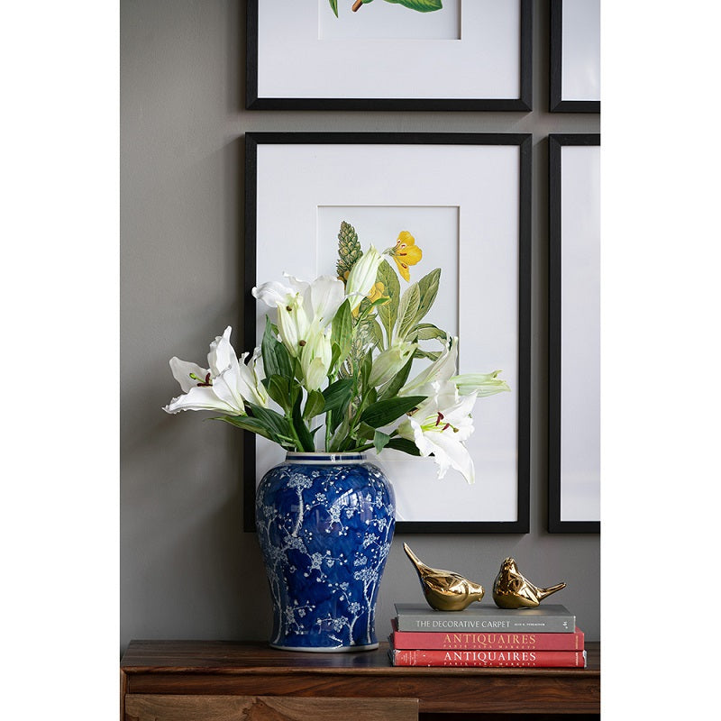 Cherry Blossom Ginger Jar 46cm Blue & White Ceramic Decorative Jar