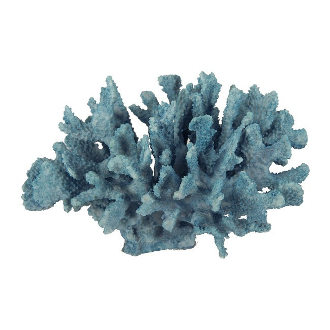 Faux Blue Coral Polyresin Statue Coastal Decor Ocean Accent Piece