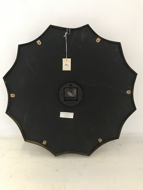 Scalloped Wall Clock 60cm Gold Frame Roman Numerals Battery Operated