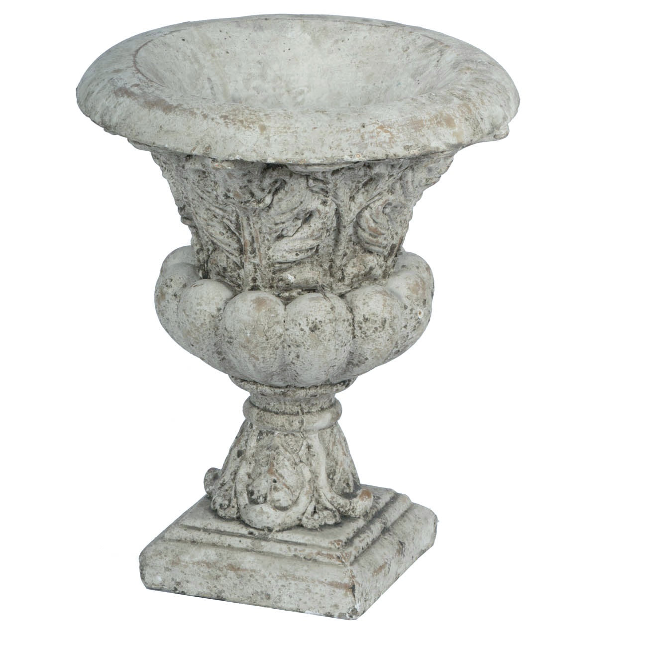 Danna Ornate Concrete Garden Urn Small Decorative Planter Antique Finish