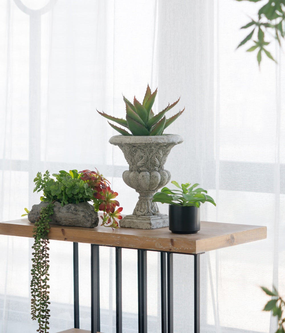 Danna Ornate Concrete Garden Urn Small Decorative Planter Antique Finish