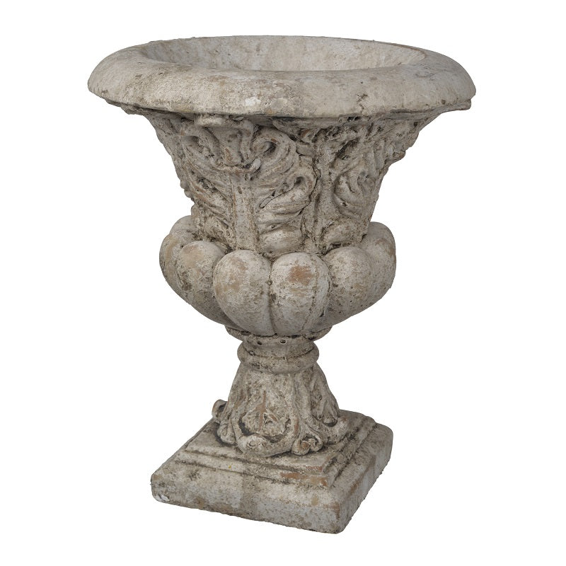 Danna Ornate Concrete Garden Urn Small Decorative Planter Antique Finish