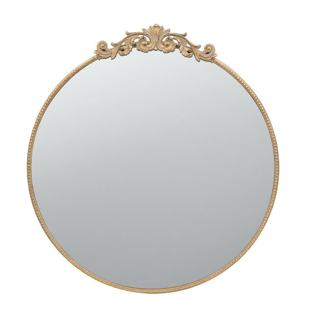 Baroque Gold Round Mirror Large 91cm Decorative Wall Mirror Elegant Frame