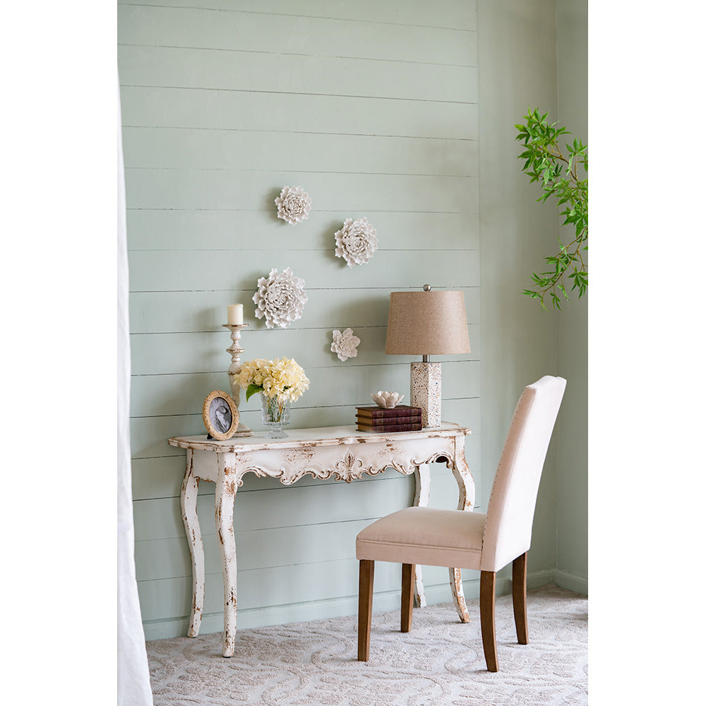 Set of 2 Studded Armless Dining Chairs Upholstered Cushioned Seating - Beige