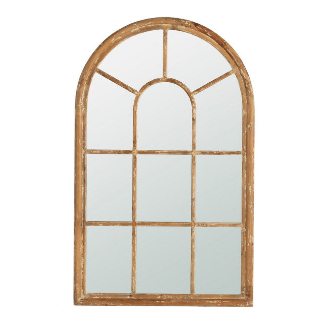 Coolum Arched Wall Mirror 137cm Oversized Decorative Mirror with Natural-Brown Frame