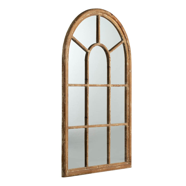 Coolum Arched Wall Mirror 137cm Oversized Decorative Mirror with Natural-Brown Frame