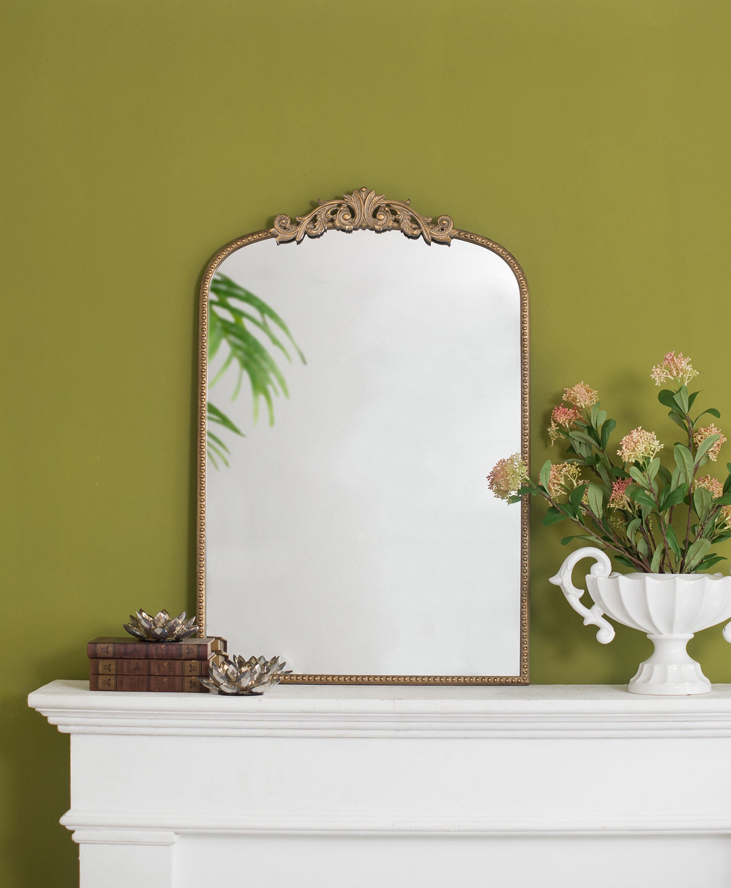 Baroque Tall Gold Decorative Wall Mirror 91cm Elegant Accent for Bedroom or Living Room