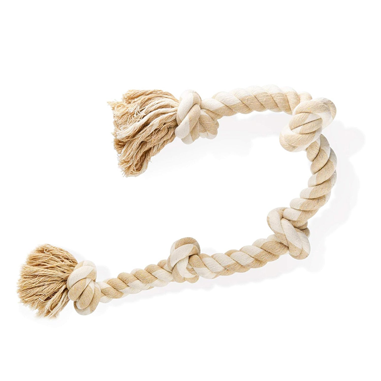 PupLily Durable Dog Rope Toy – Tough 5-Knot Chew & Tug Toy, 90cm, Khaki