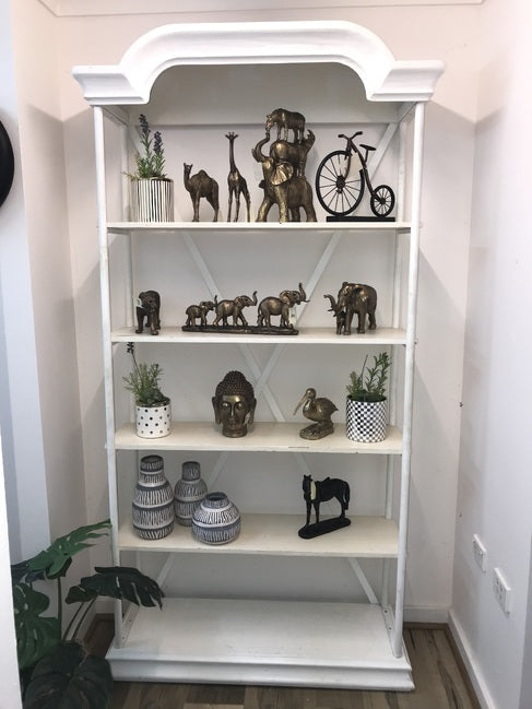 Bakers White Display Stand Reclaimed Alder Wood 5 Shelf Rustic Industrial Home Accent