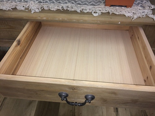 Curtis 2 Drawer Petite Console Natural Reclaimed Timber Rustic Home Accent