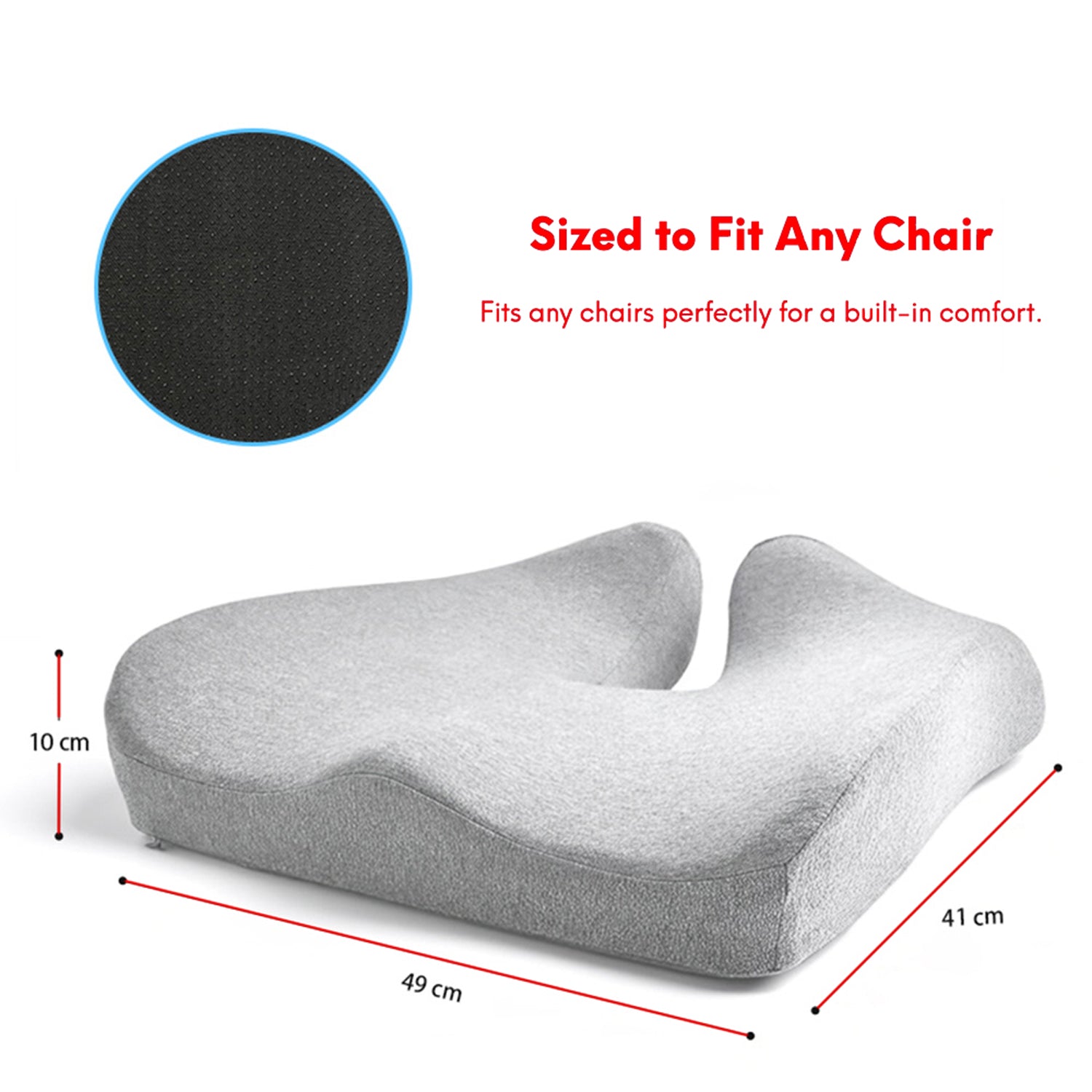 Hivvago Ergonomic Seat Cushion – Memory Foam Pad for Office, Car & Wheelchair