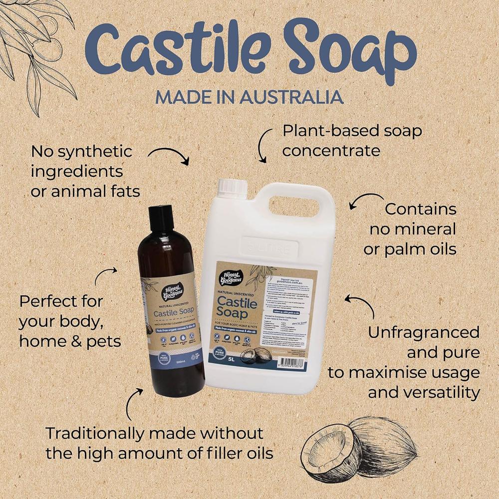 Honest to Goodness Natural Unscented Castile Soap 5L