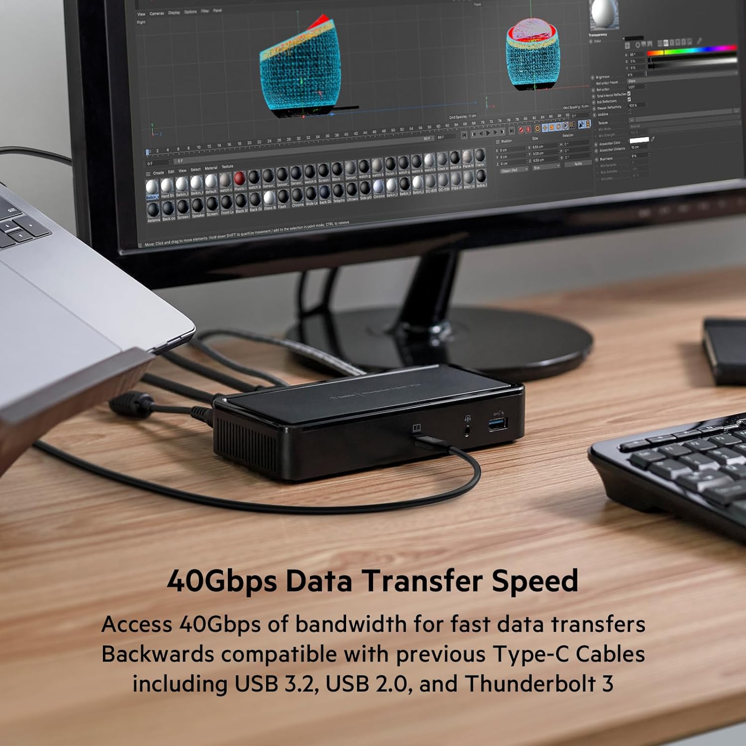 Belkin USB 4.0 USB-C Cable, Black, Size 0.8 Meter