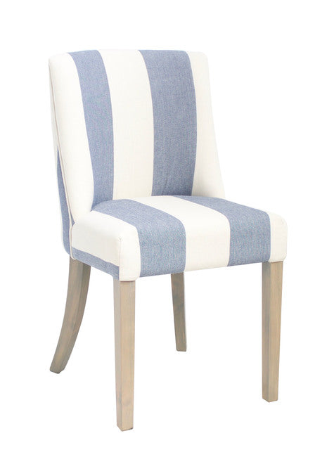 Ophelia Dining Chair Blue & White Wide Stripe. Last one at this price.