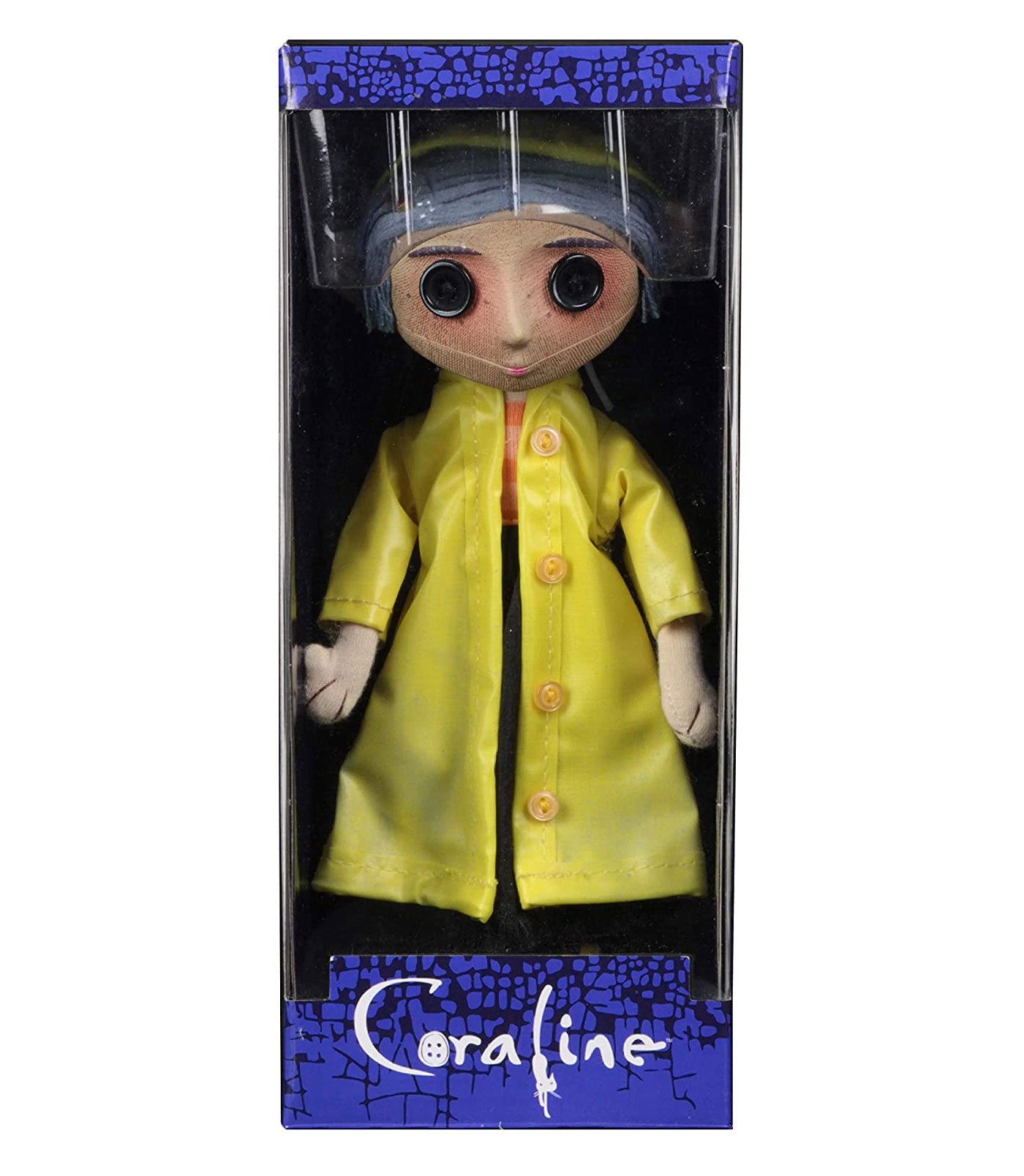 Coraline Doll Collectible Figure 9” Poseable with Raincoat & Button Eyes – Yellow