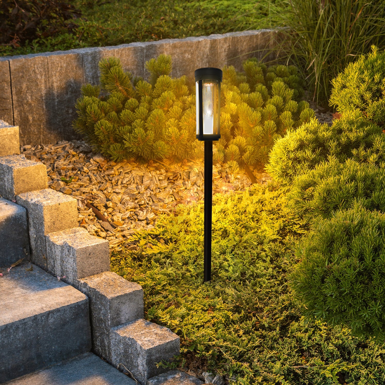 Hivvago 4 Pack Solar Garden Lights – Waterproof Outdoor Pathway Lamps