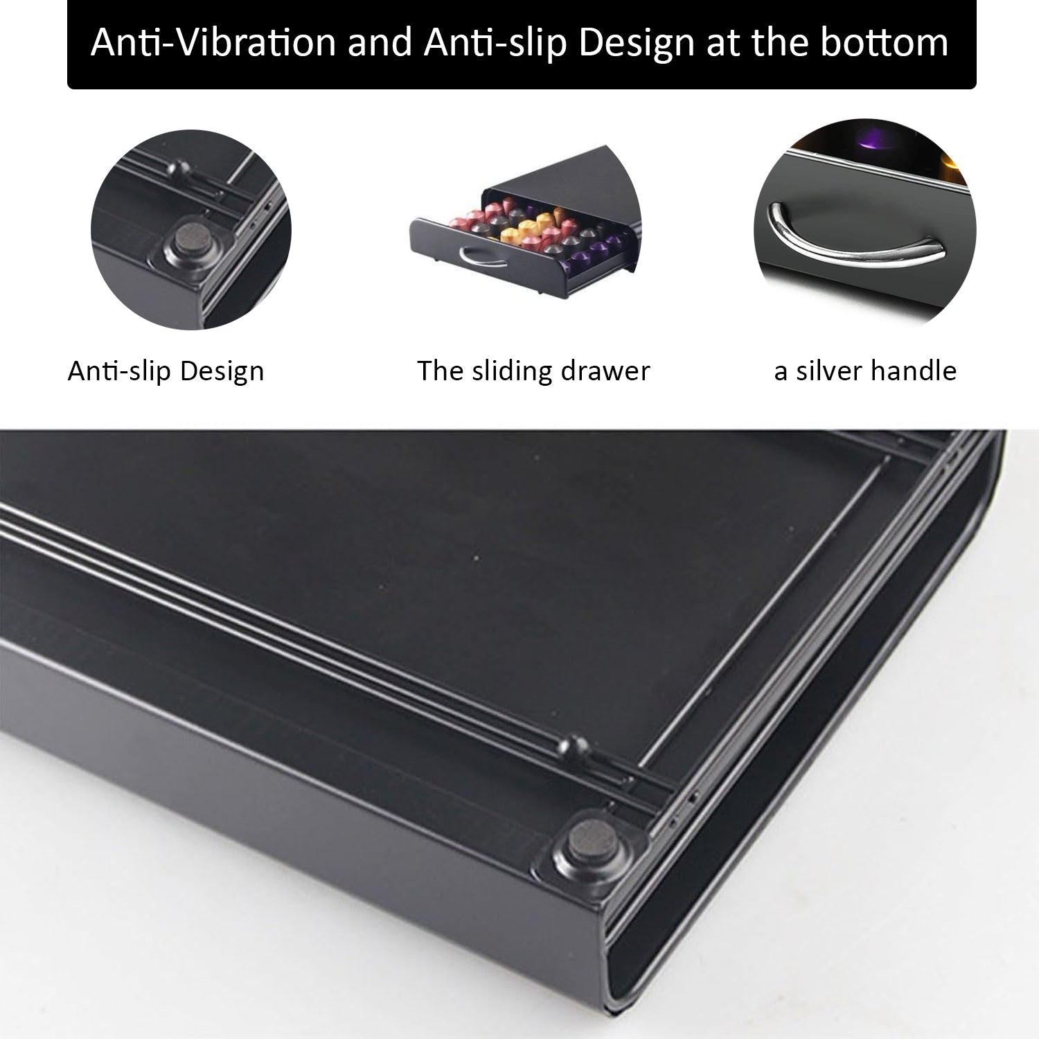 Hivvago 60pcs Nespresso Pod Holder – Drawer Stand for OriginalLine Capsules