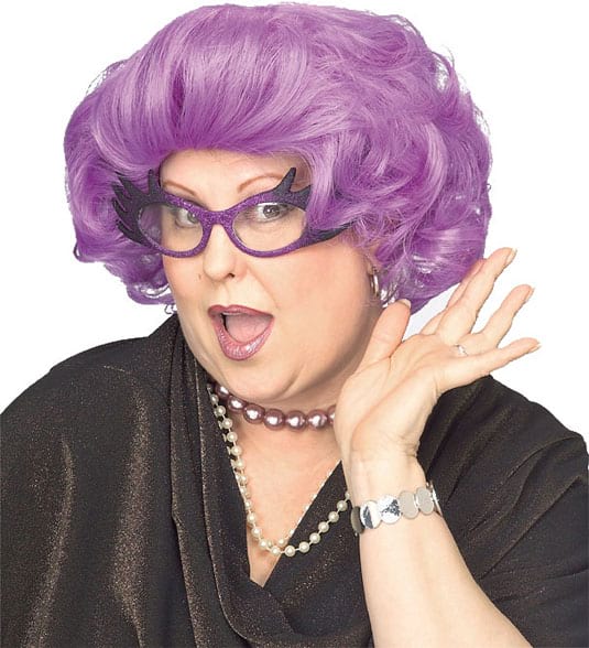 The Dame Wig for Adults Curly Glamorous Theatre Costume Hairpiece - Purple