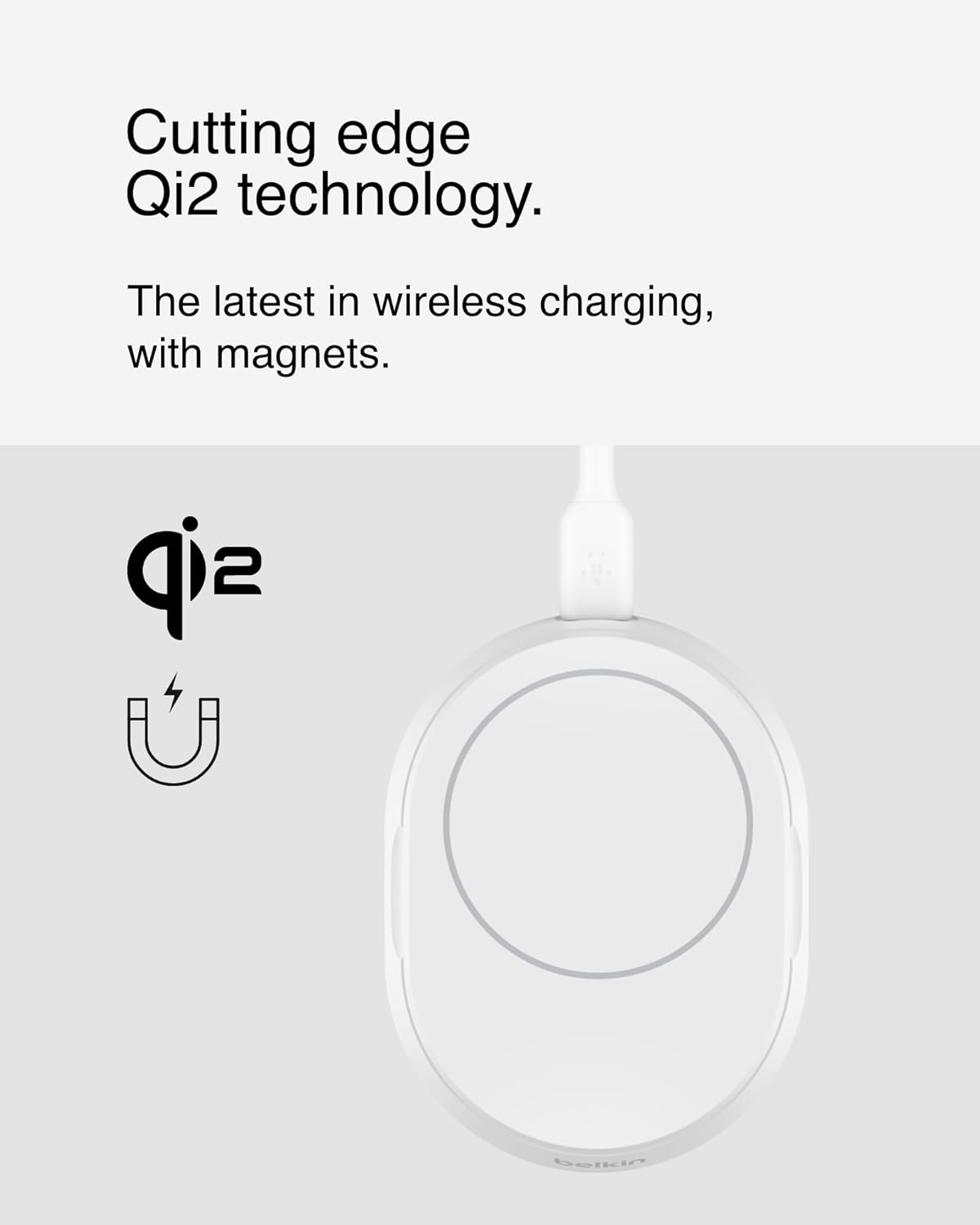 Belkin BoostCharge Pro Convertible Magnetic Charging Stand with Qi2 - White