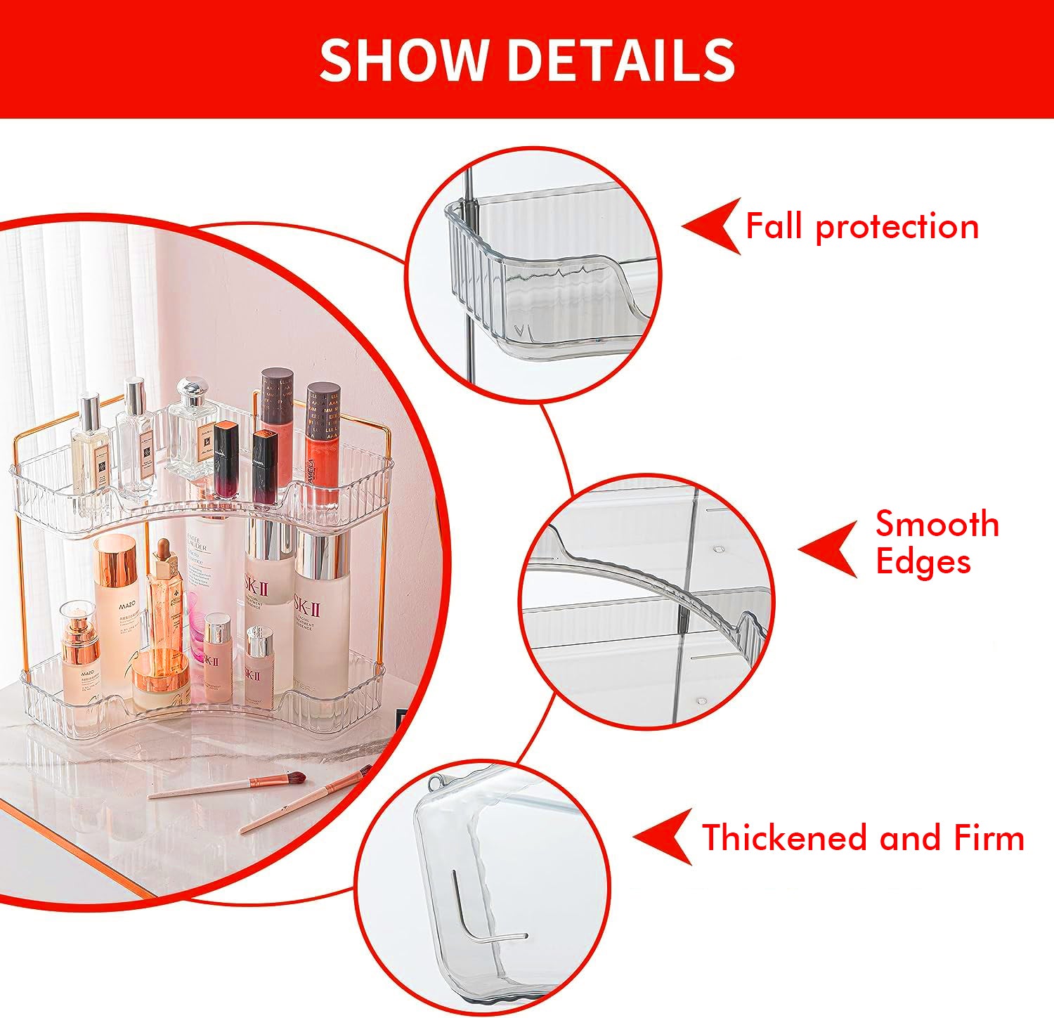 Hivvago 2-Tier Corner Counter Organizer – Space-Saving Shelf for Bathroom & More