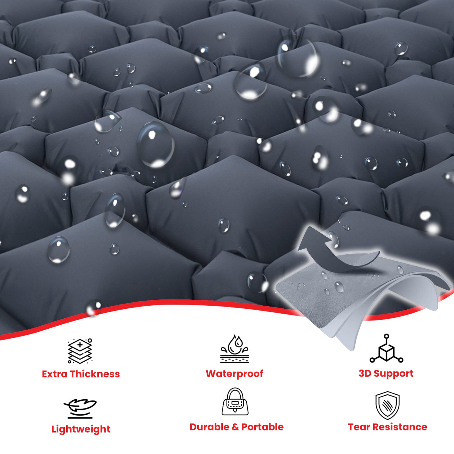 Hivvago Inflatable Sleeping Pad with Built-in Pump - Ultralight Camping Mat