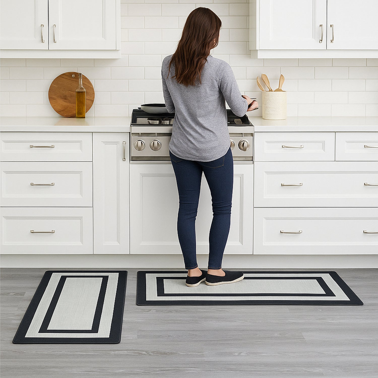 Hivvago Non-Skid Waterproof Kitchen Mats – Anti-Fatigue, Durable & Easy to Clean