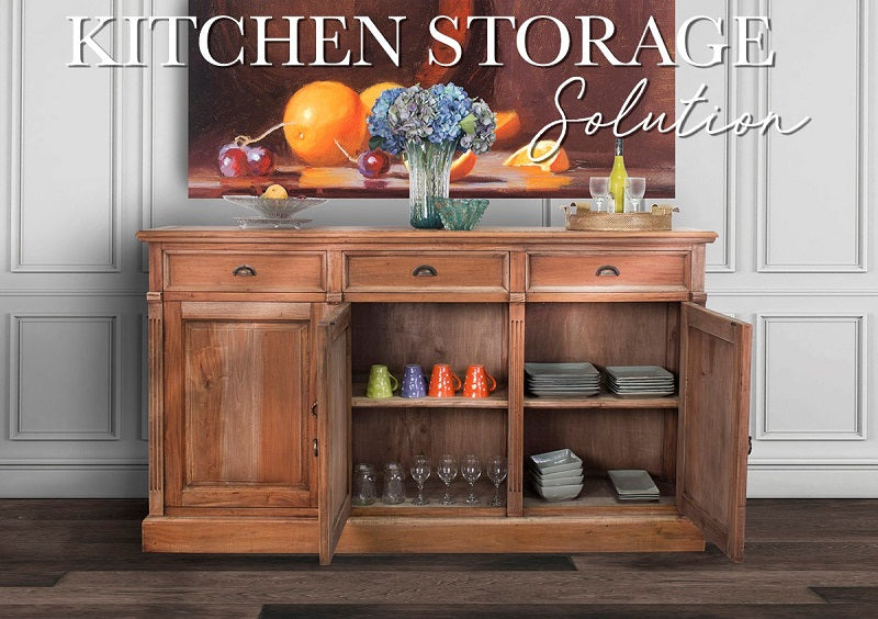 Brambles Country Cottage Sideboard Natural Wooden Storage Cabinet Furniture