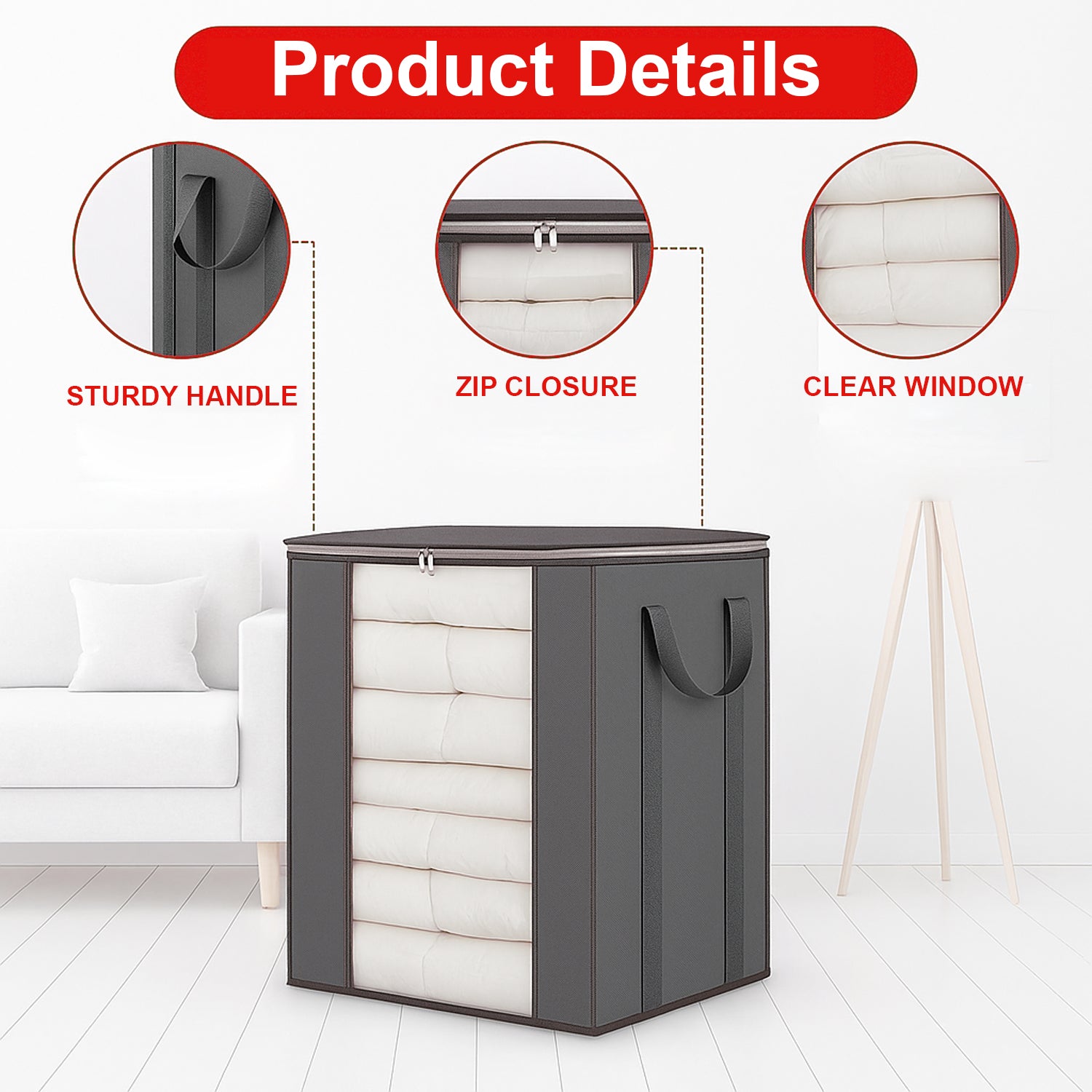 Hivvago Oversized Quilt Storage Bags – 2-Pack Foldable Organisers with Zipper & Window