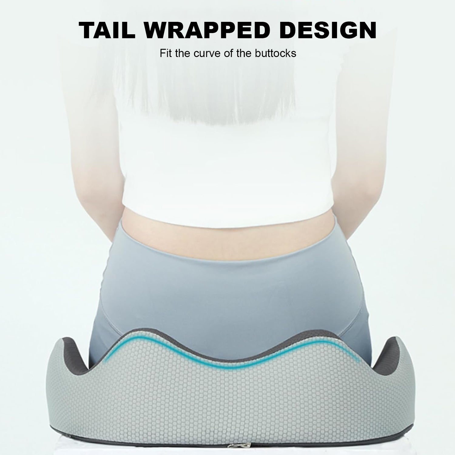 Hivvago Memory Foam Seat Cushion – Ergonomic Support for Office, Car & Home, Grey