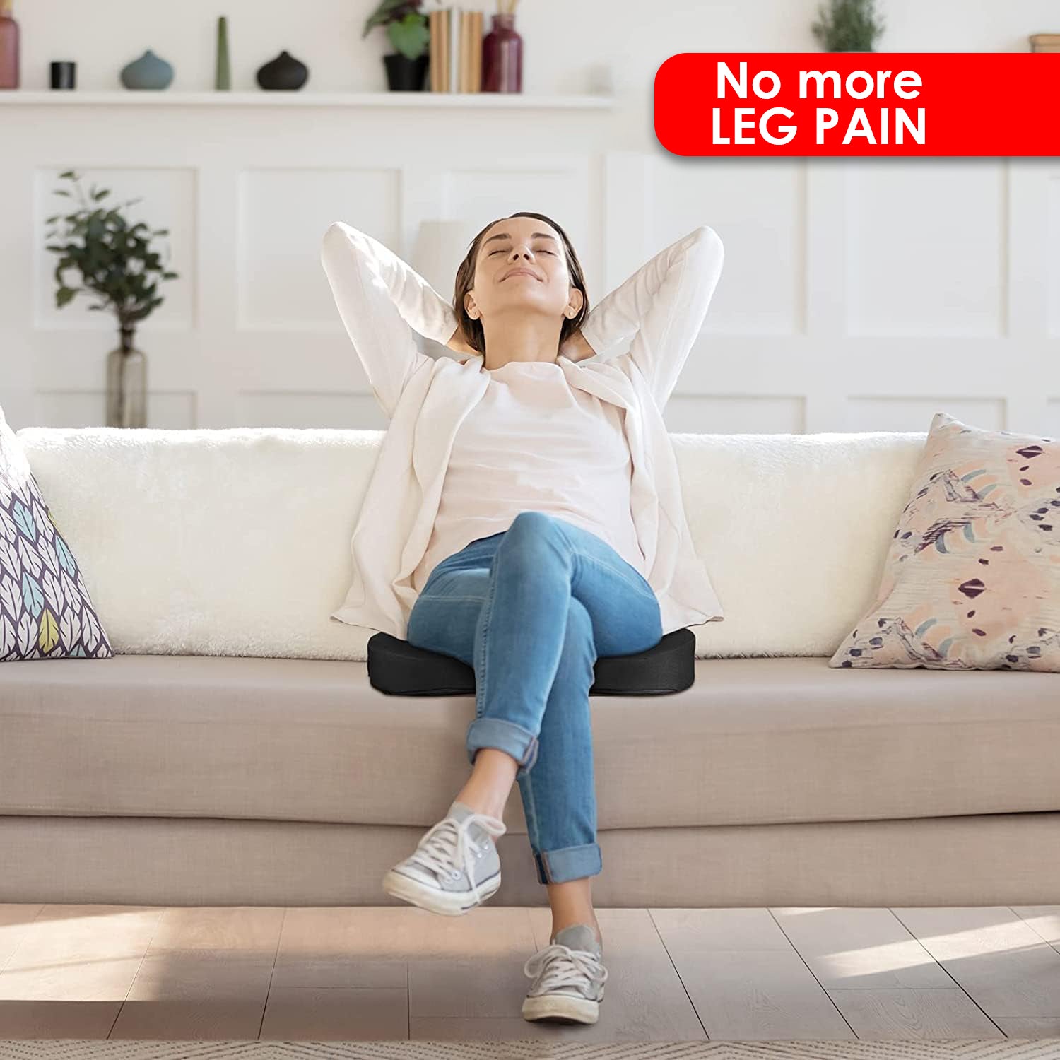 Hivvago Memory Foam Seat Cushion - Tailbone & Sciatica - Black