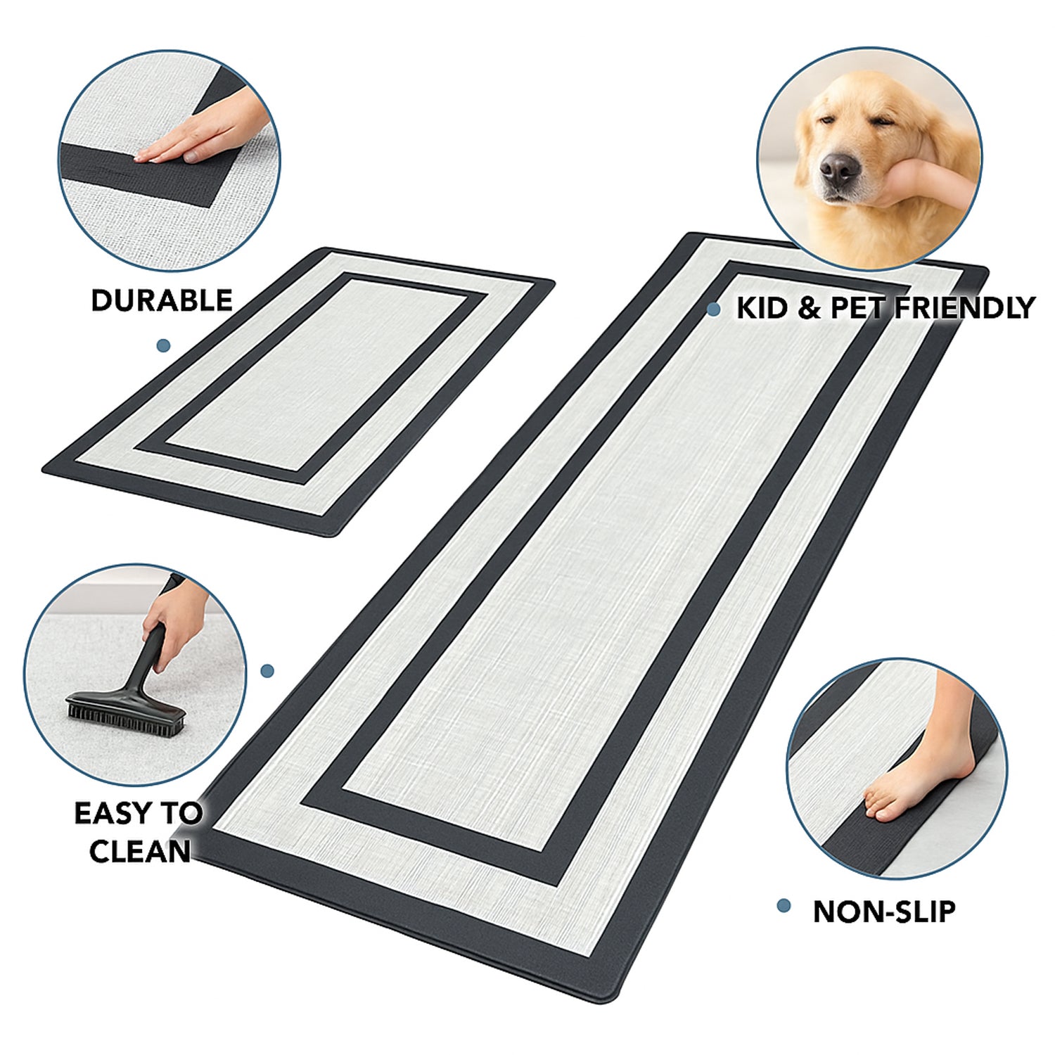 Hivvago Non-Skid Waterproof Kitchen Mats – Anti-Fatigue, Durable & Easy to Clean