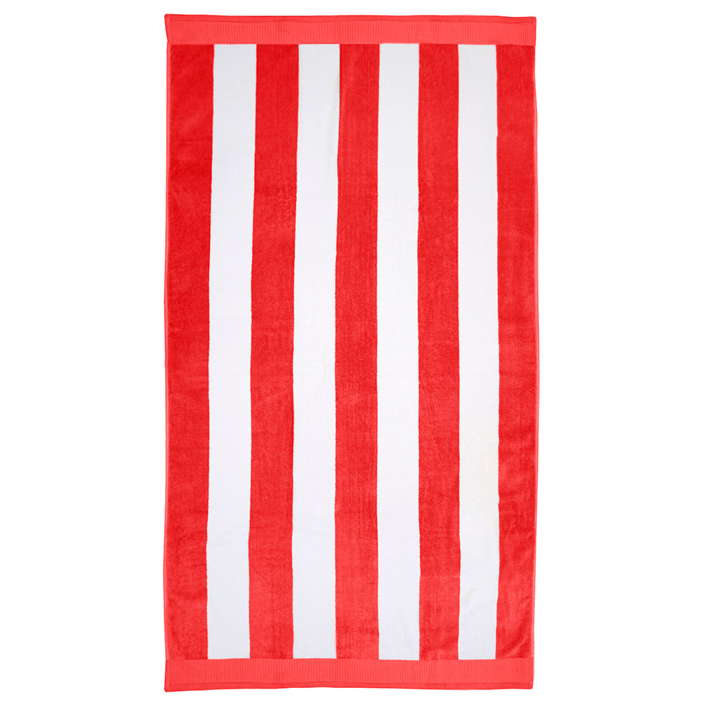 Bambury Classic Stripe Beach Towel - Poppy