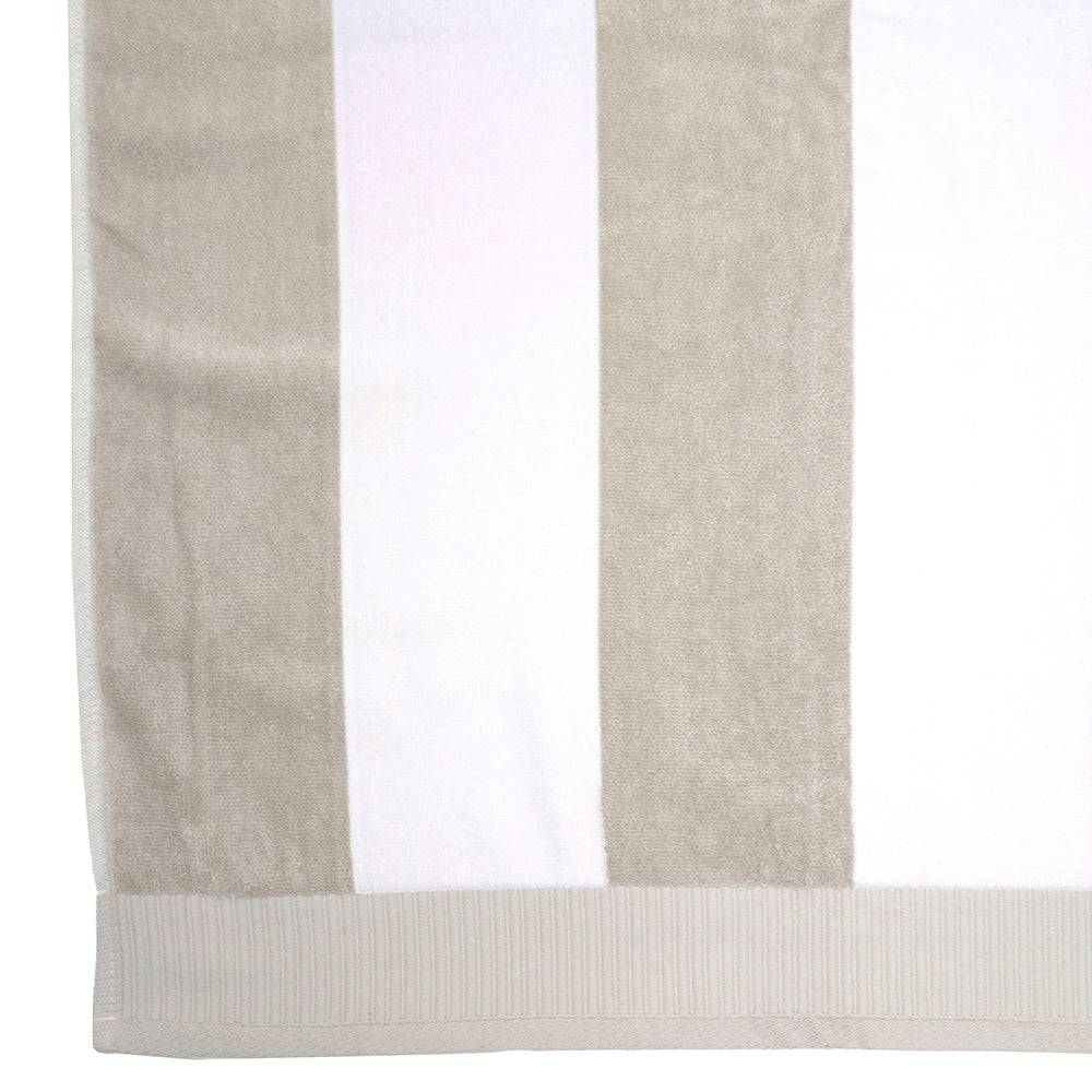 Bambury Classic Stripe Beach Towel - Pebble