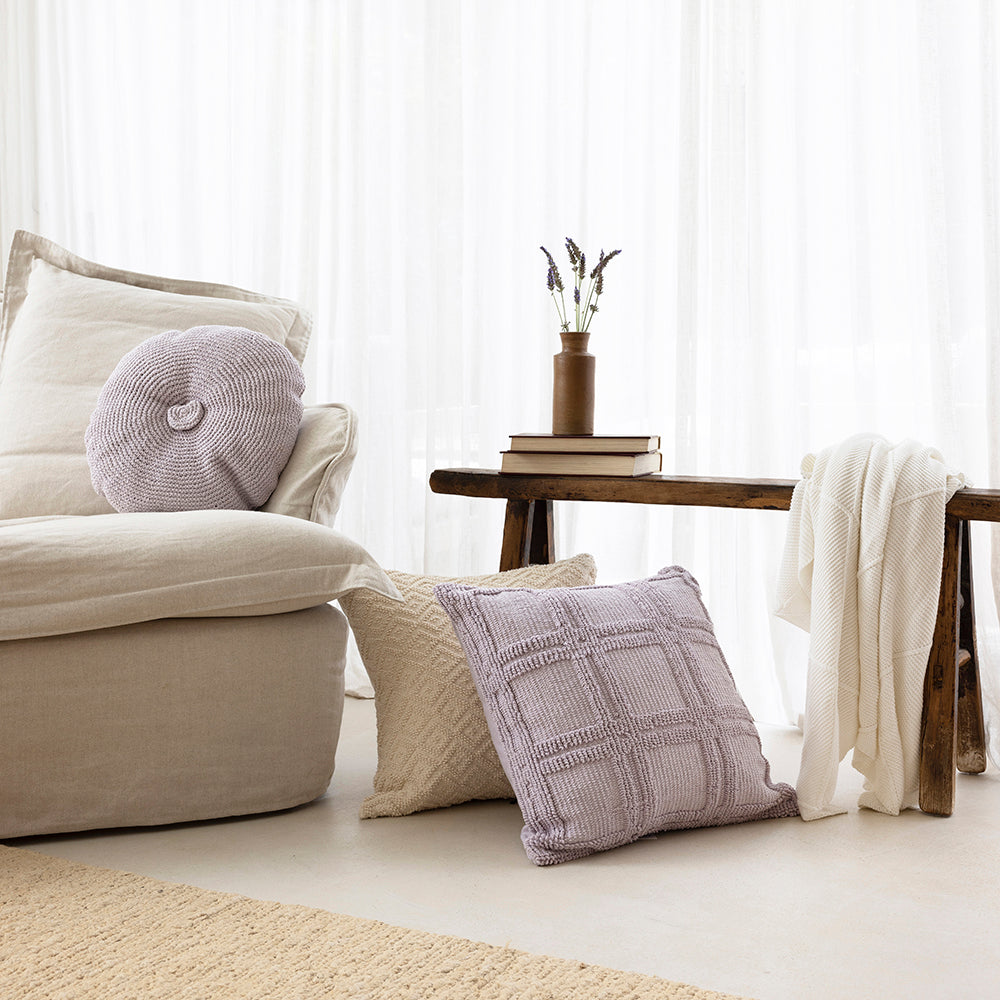 Bambury Christos Square Cushion - Lilac