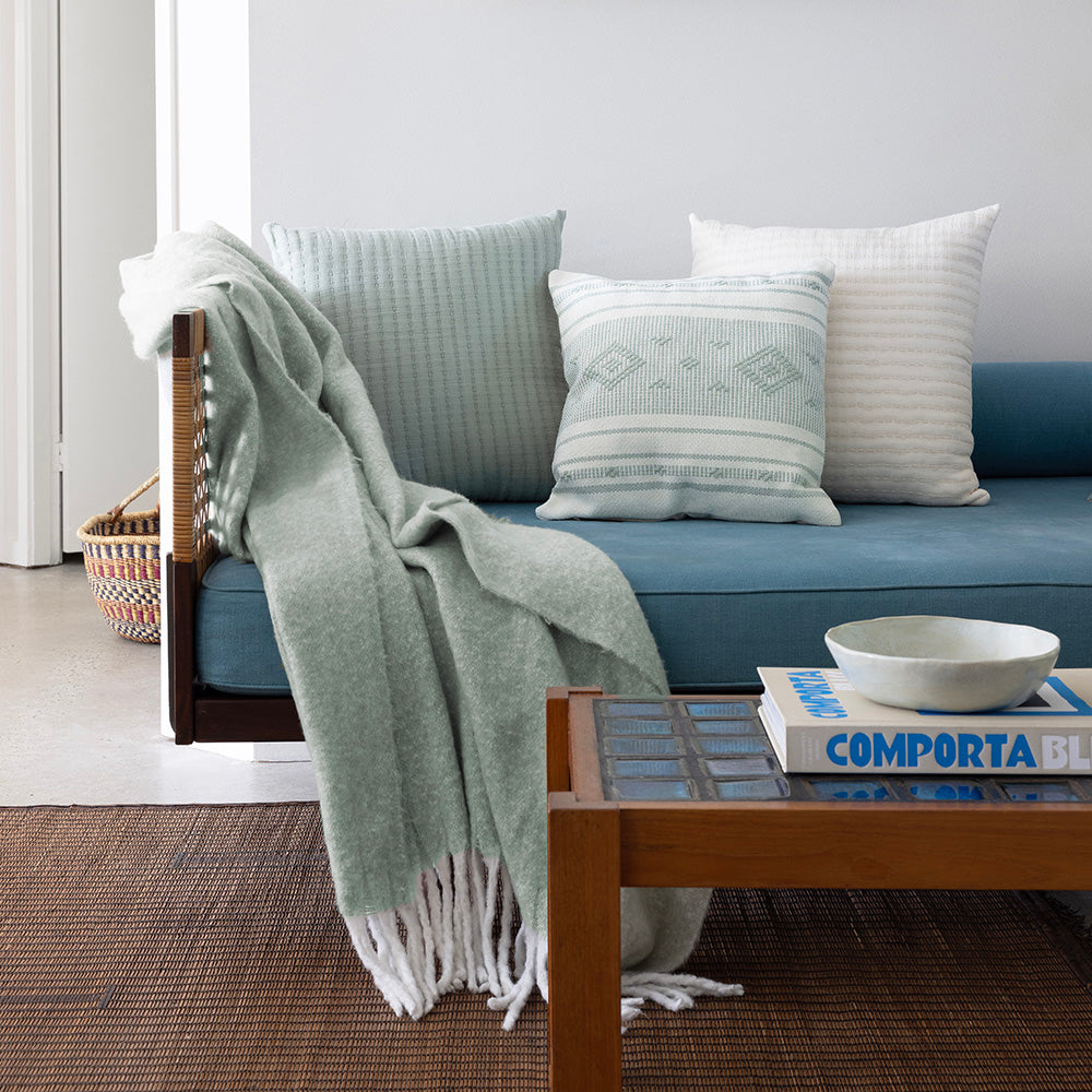 Bambury Phoenix Square Cushion - Eucalyptus