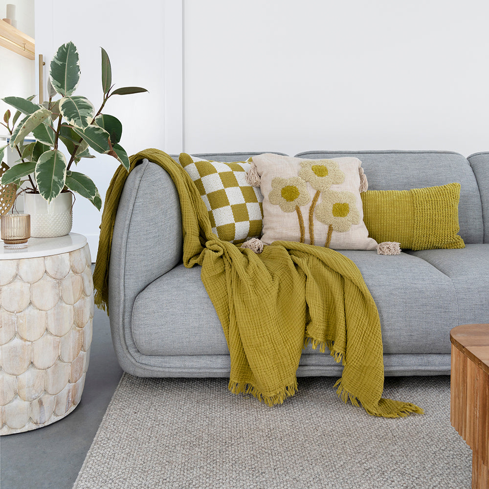 Bambury Rhodes Rectangle Cushion - Pickle