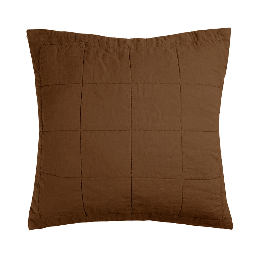 Bambury French Flax Linen Quilted European Sham