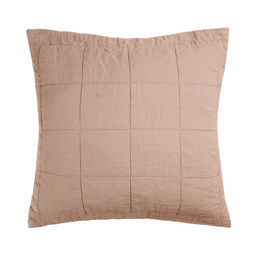 Bambury French Flax Linen Quilted European Sham