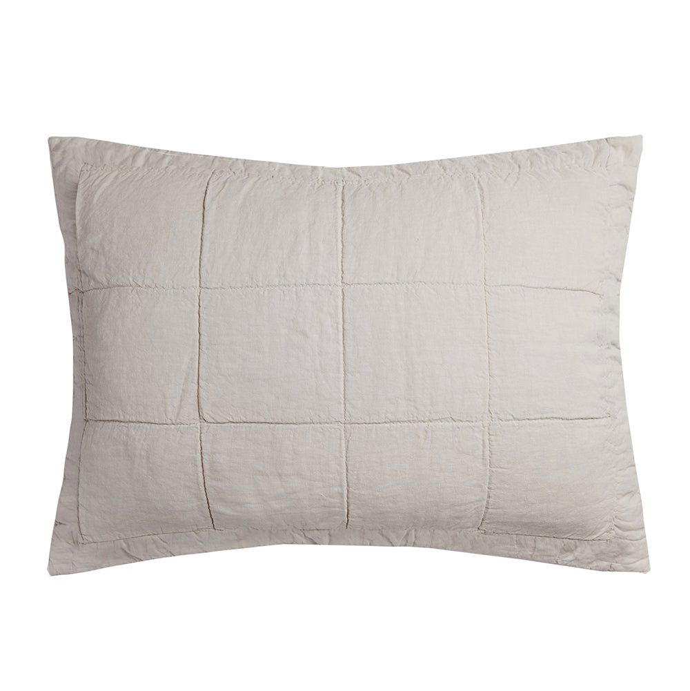 Bambury French Flax Linen Quilted Sham
