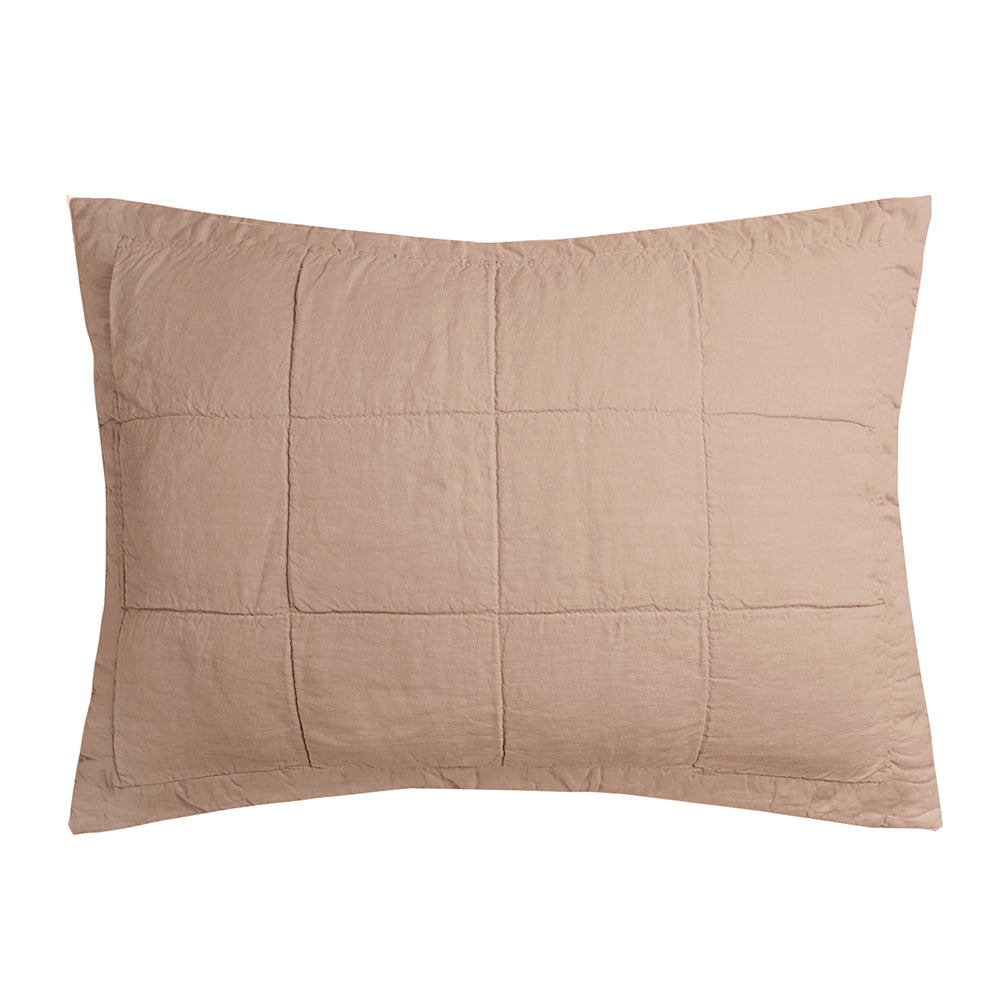 Bambury French Flax Linen Quilted Sham