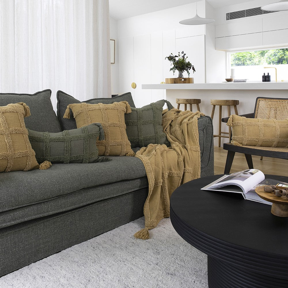 Bambury Percy Rectangle Cushion - Flax