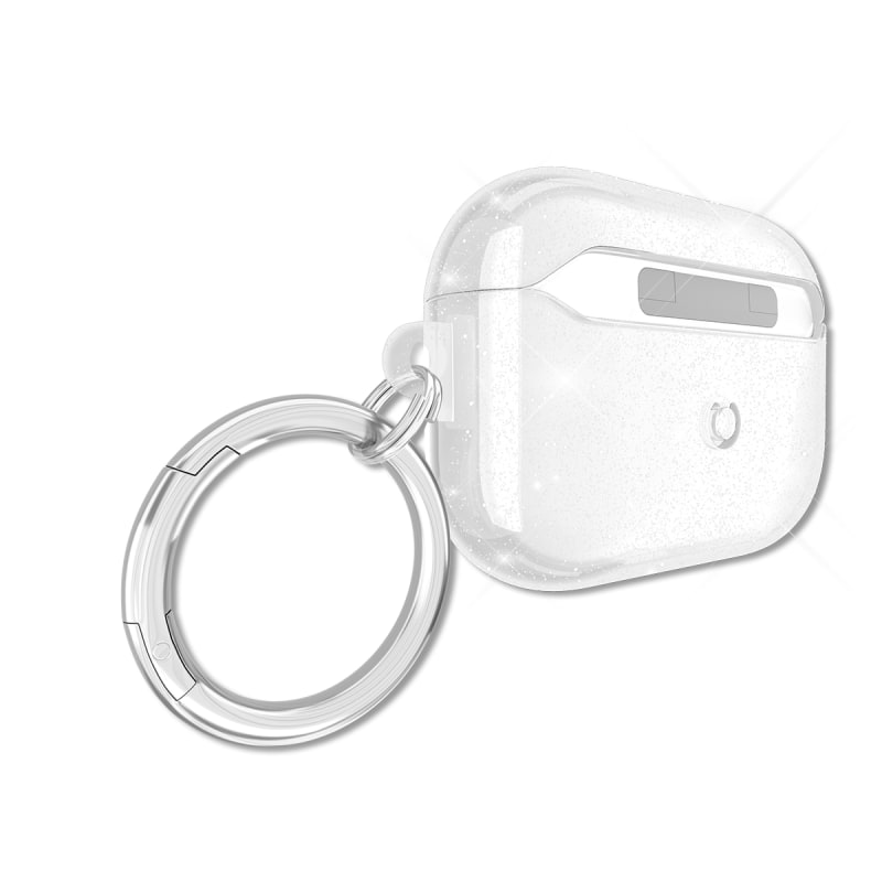 Case-Mate Twinkle Case For AirPods Pro 3 - Twilight Silver with Silver Carabiner