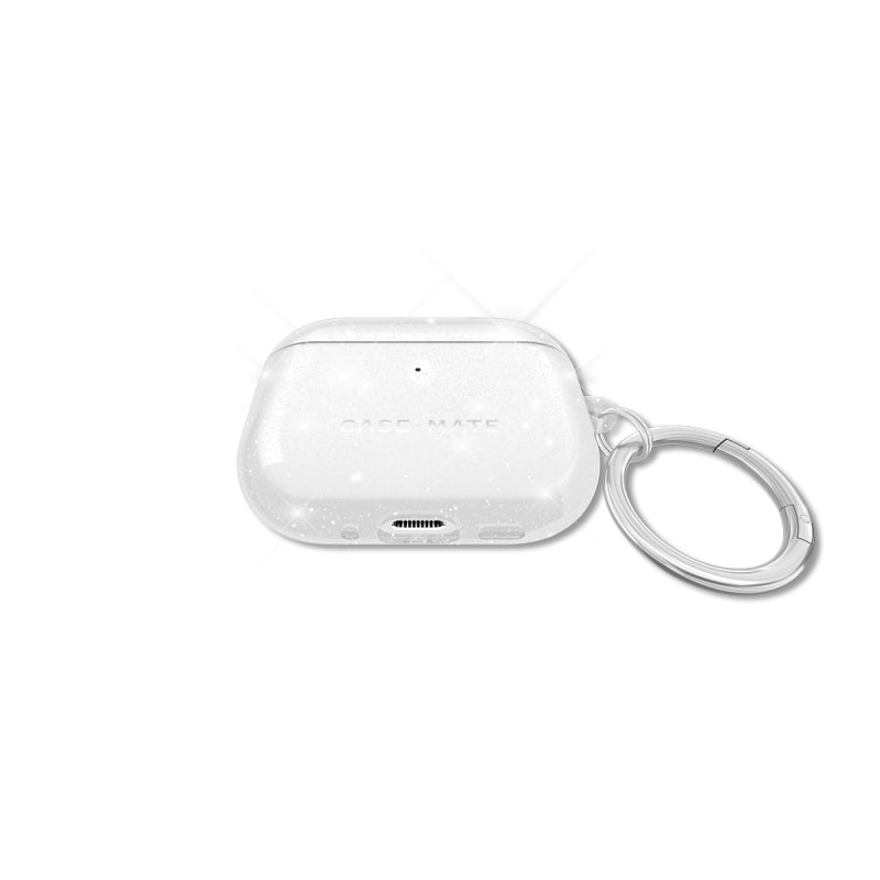 Case-Mate Twinkle Case For AirPods Pro 3 - Twilight Silver with Silver Carabiner