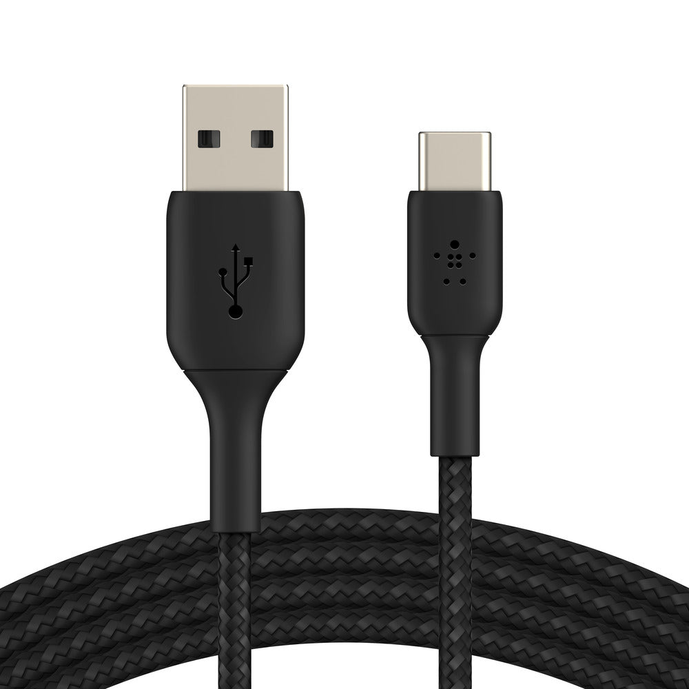 Belkin BoostCharge USB-A to USB-C Braided Cable 2mUniversally compatible - Black