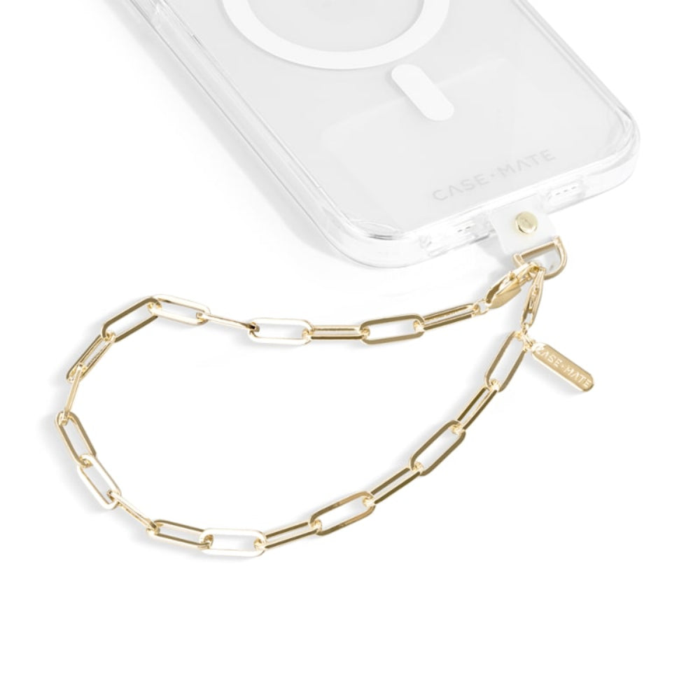 Case-Mate Link Chain Phone Wristlet – Universal Fit, Silver Pearl & Champagne