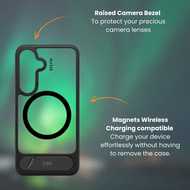 EFM Alta Case with D3O BIO For Samsung Galaxy S25 Ultra - Black/ Clear