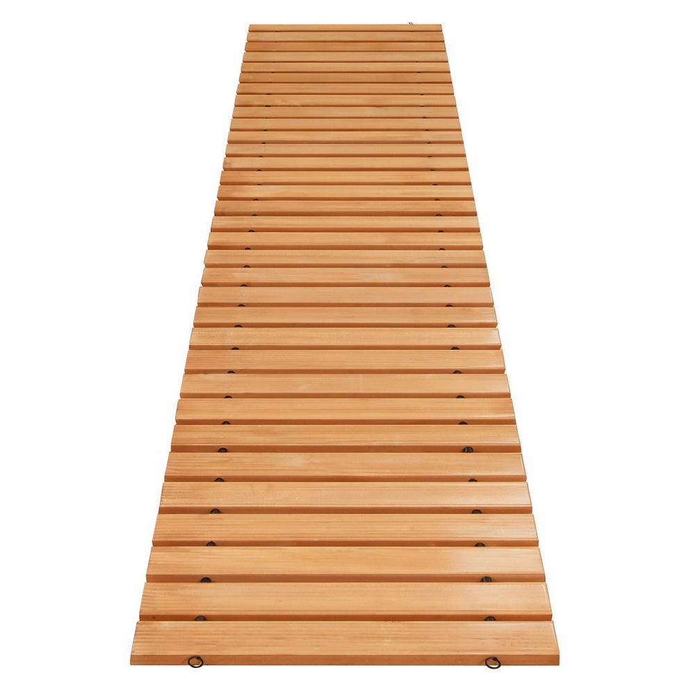 Gardeon 8FT Wooden Garden Pathway Roll-Out Straight Walkway Outdoor Backyard Brown